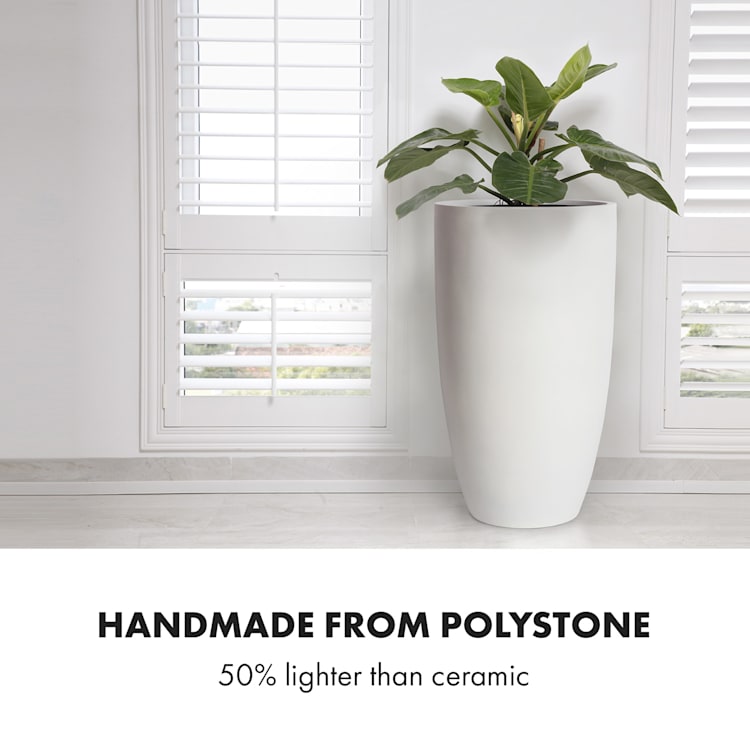 Almere ghiveci Fibre Stone ideal pentru plante, lucrat manual, conic L (Ø 30,48 cm)
