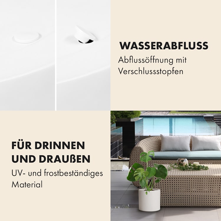 Pflanztopf Übertopf Faserstein In/Outdoor L (Ø 30,48 cm)