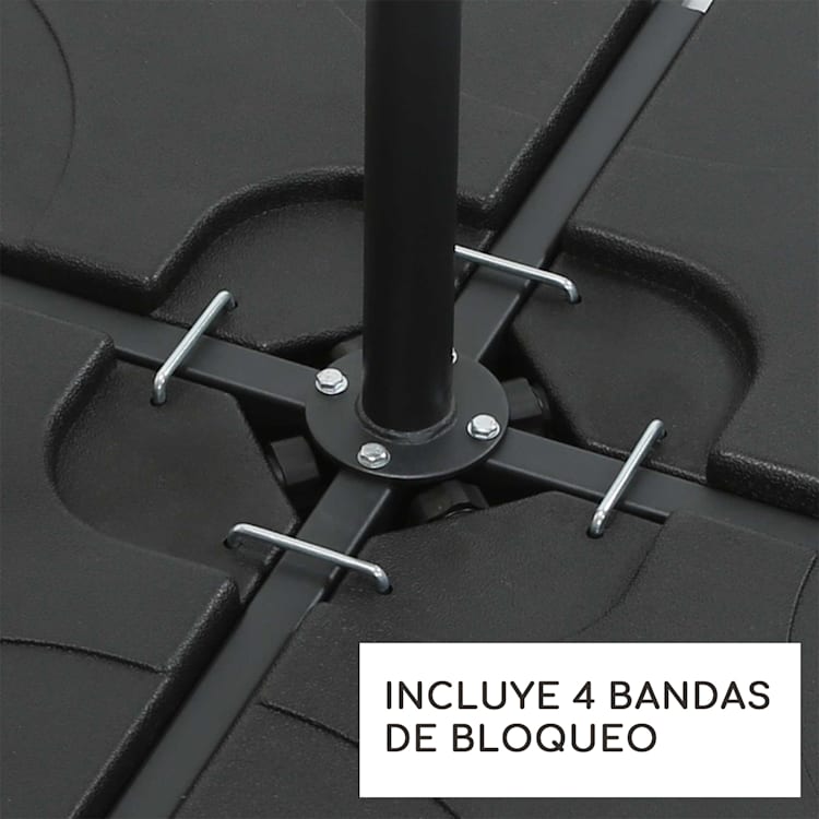 Soporte de sombrilla Limousin 80 kg pesos vacíos set de 4 Redondo | M