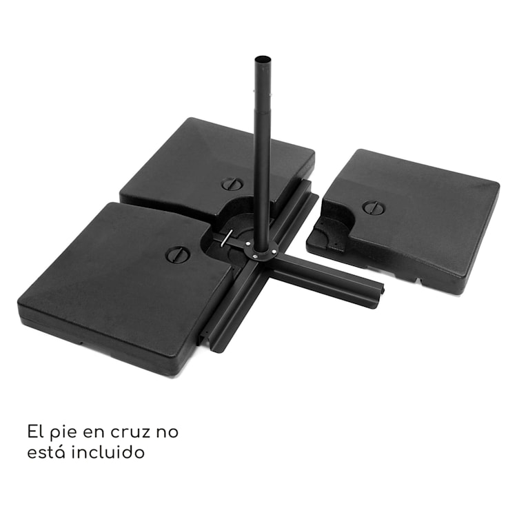 Soporte de sombrilla Limousin 140 kg pesos vacíos set de 4 Cuadrado | L