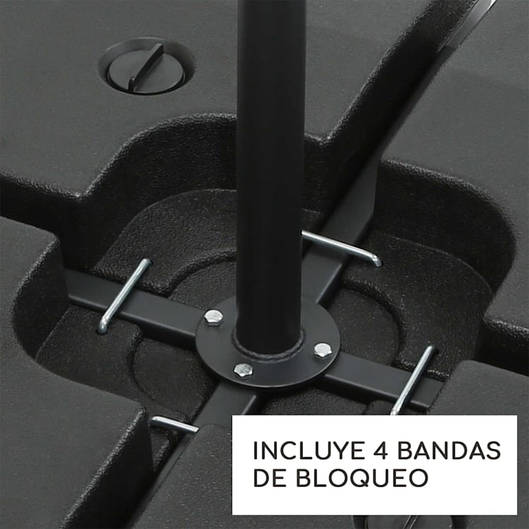 Soporte de sombrilla Limousin 140 kg pesos vacíos set de 4 Cuadrado | L