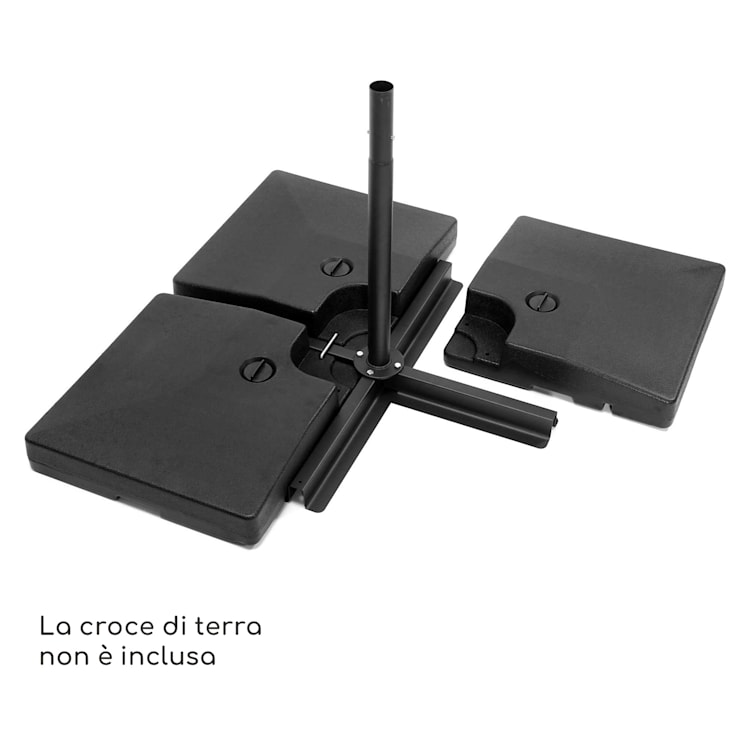 Limousin - Pesi di supporto per ombrelloni,140 kg, pesi vuoti, set da 4 pz. Angolare | L