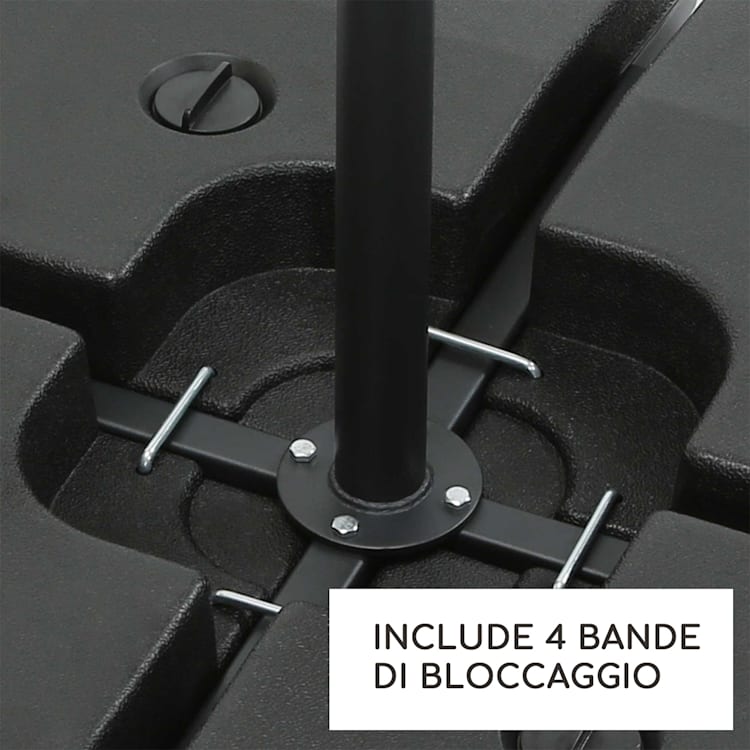 Limousin - Pesi di supporto per ombrelloni,140 kg, pesi vuoti, set da 4 pz. Angolare | L