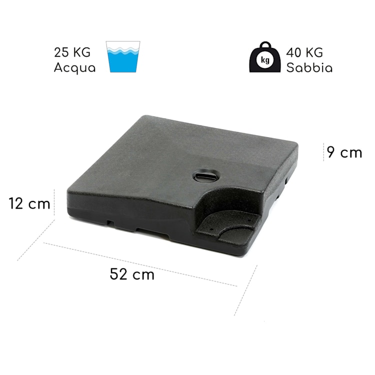 Limousin - Pesi di supporto per ombrelloni,140 kg, pesi vuoti, set da 4 pz. Angolare | L