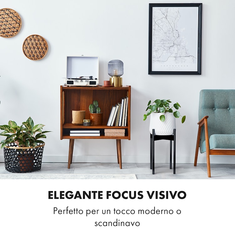 Zeist portavaso, 2 altezze, combinabile, design a innesto, naturale M (hoch, Ø 25,4 cm) | Bianco / nero