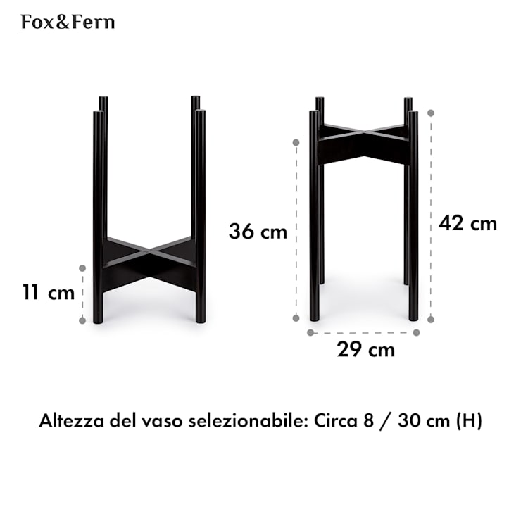 Zeist portavaso, 2 altezze, combinabile, design a innesto, naturale M (hoch, Ø 25,4 cm) | Bianco / nero
