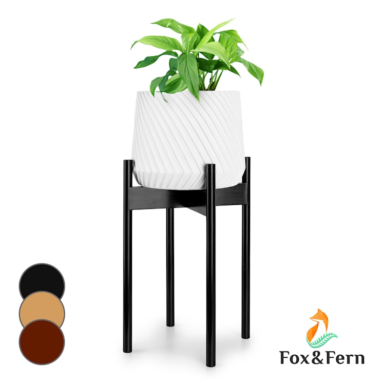 Zeist portavaso, 2 altezze, combinabile, design a innesto, naturale M (hoch, Ø 25,4 cm) | Bianco / nero