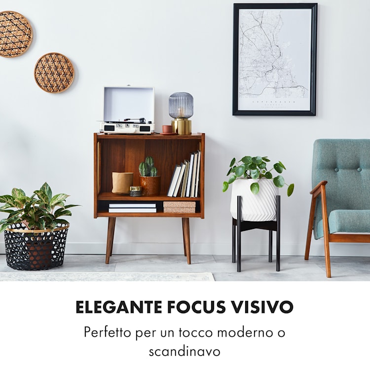 Zeist portavaso, 2 altezze, combinabile, design a innesto, naturale M (Ø 25,4 cm) | Legno nero