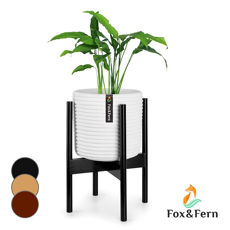Zeist plantenhouder 2 hoogtes combineerbaar insteekdesign naturel M (Ø 25,4 cm) | Black Wood