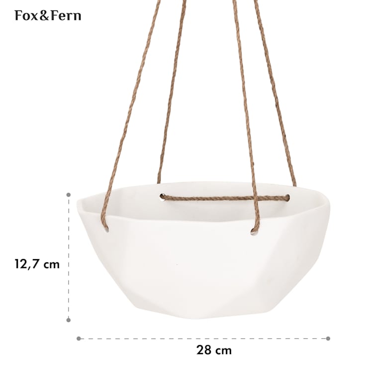 Laren Blumenampel Ø 28 cm Polystone mit Naturseilen 2er-Set