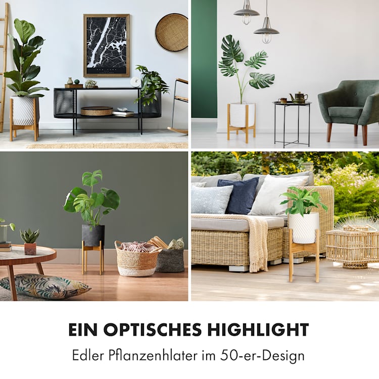 Zeist Pflanzenhalter 3er-Set 2 Höhen kombinierbar Steck-Design naturbelassen