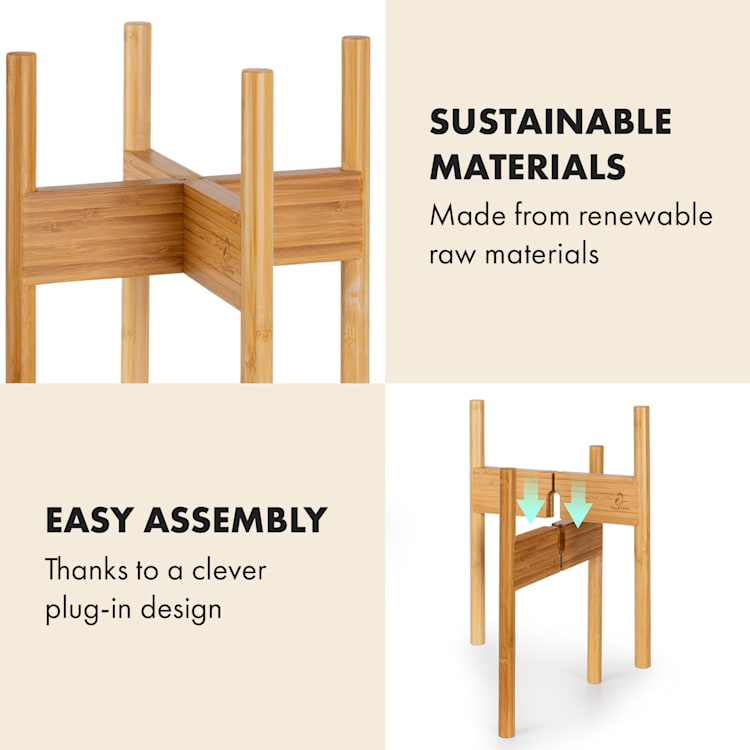 Zeist plant holder 3-pc set 2 heights combinable plug-in design natural finish