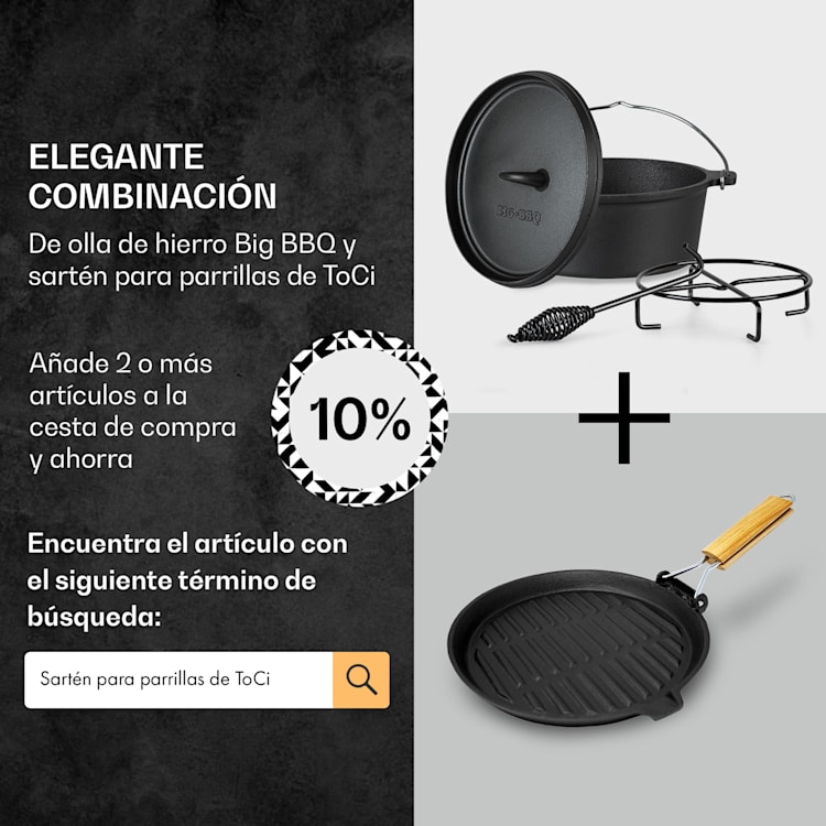 Olla Galloway Dutch Oven 4.5 BBQ hierro fundido marcado tamaño S / 4.5 qt ca. 4,2 Ltr / 4,5 qt | sin pies