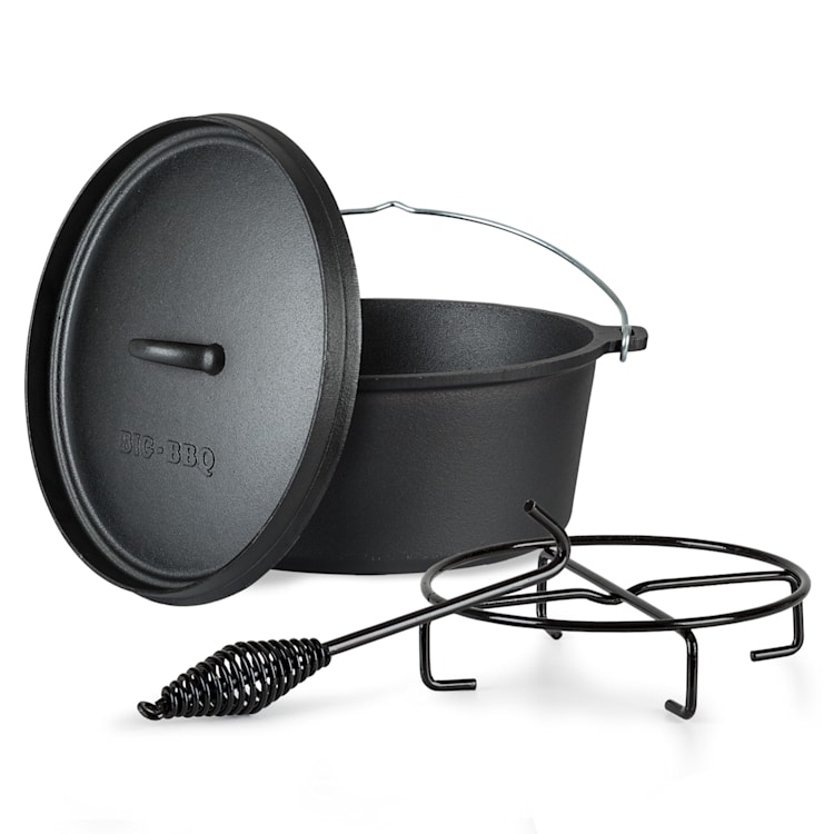 Galloway Dutch Oven 7.6 BBQ-Topf Gusseisen Größe L / 7.6 qt ca. 8,5 Ltr / 9 qt | ohne Füße