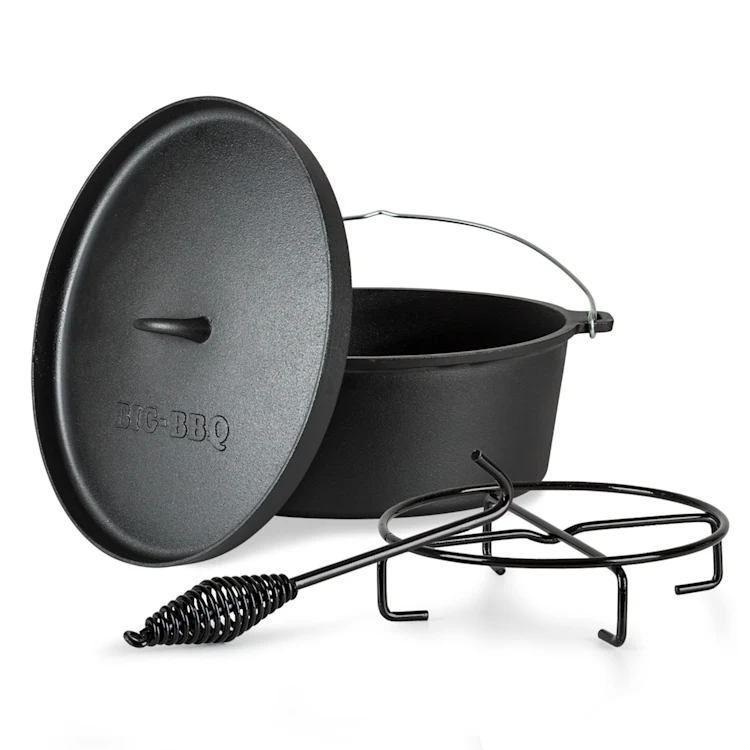 Galloway Dutch Oven 11.3 BBQ Pot Cast Iron Pre-Baked Size XL / 11.3 qt ca. 10.7 Ltr / 11.3 qt | without feet