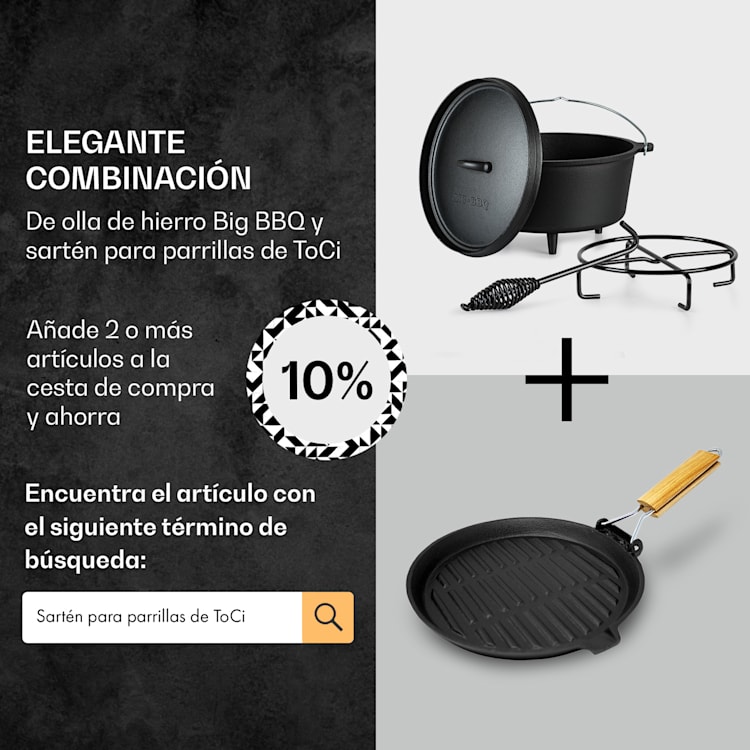 Olla Galloway Dutch Oven 6.0 BBQ hierro fundido marcado tamaño M / 6 qt ca. 5,6 Ltr / 6 qt | pies