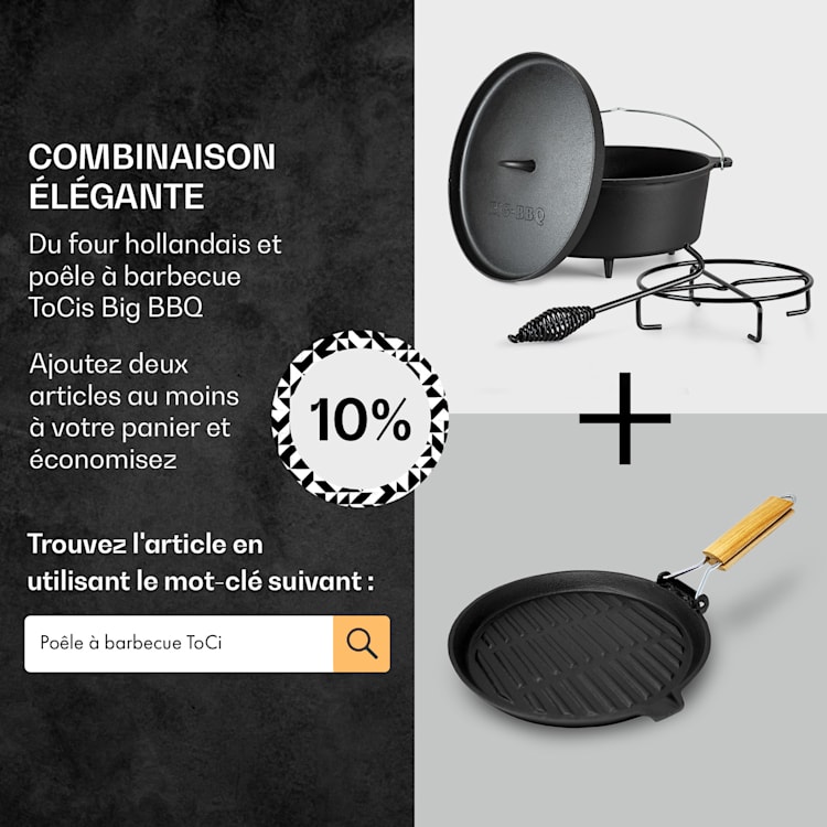 Galloway Dutch Oven 12.0 BBQ Pot Fonte Pieds de support Taille XL / 12 qt ca. 11,3 Ltr / 12 qt | pieds