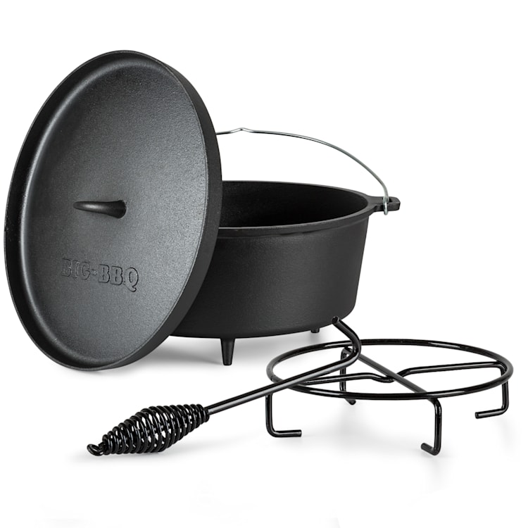 Galloway Dutch Oven 12.0 BBQ Pot Fonte Pieds de support Taille XL / 12 qt ca. 11,3 Ltr / 12 qt | pieds