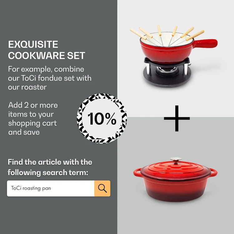 Holsten Fondue Set Pot Stove Burner 6 Forks 1.5 L Cast Iron Black