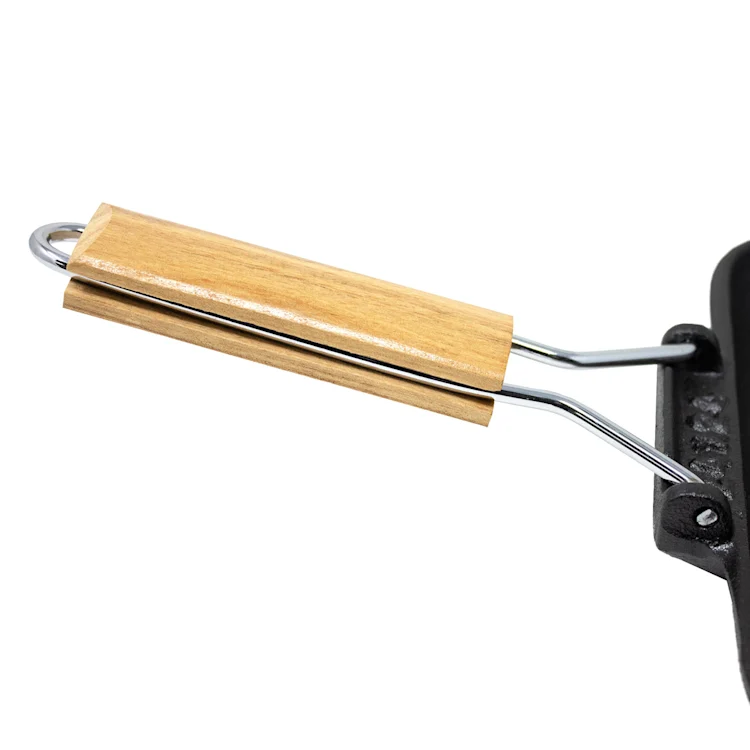 Retinta Grill and Steak Pan Square Cast Iron Pre-Baked Wooden Handle Square