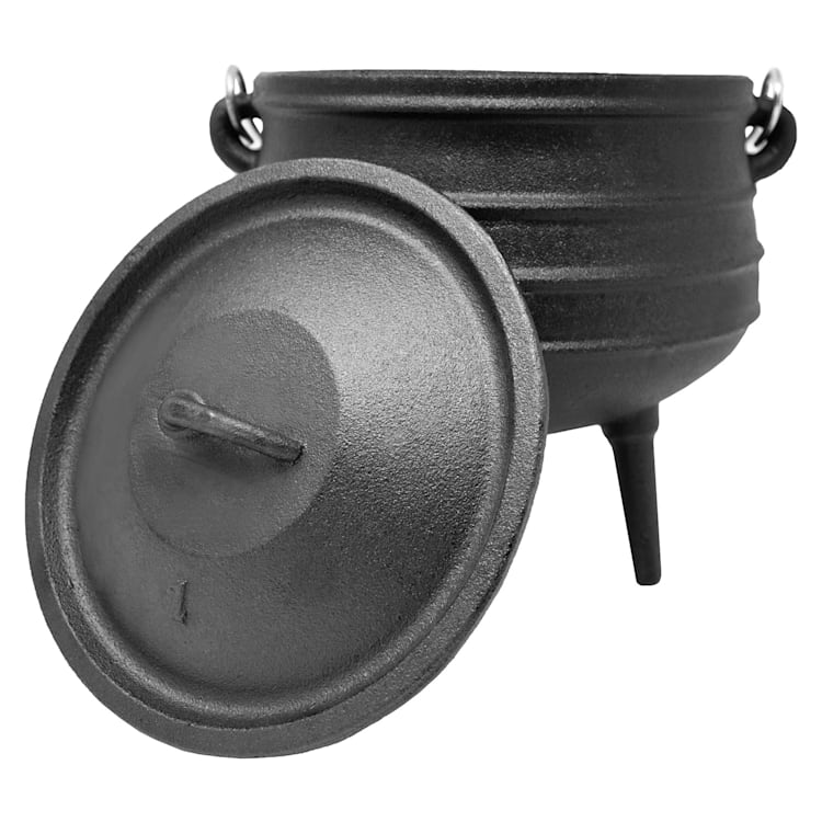 Beefalo, liatinový hrniec, potjie, nožičky, veľkosť S, liatina, okrúhly, pokrievka, 3 l 3 Ltr. | Standard