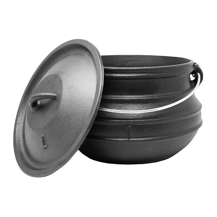 Beefalo, öntöttvas edény, potjie, S méret, öntöttvas, kerek, fedél, 3 l 3 Ltr. | Lakás