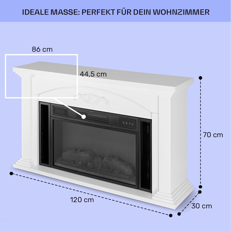 Saint Helens Elektrokamin 1900 W LED-Technik Fernbedienung Weiß