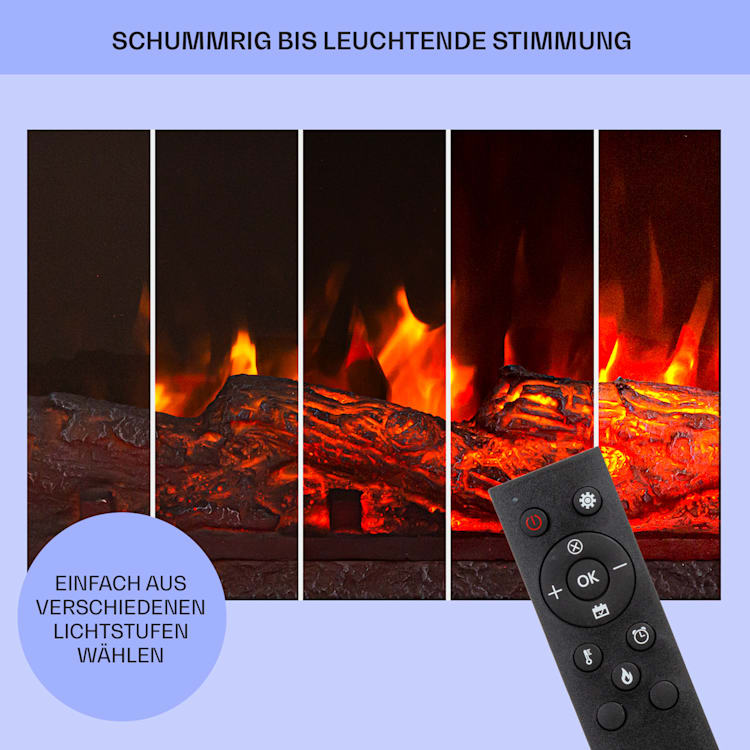 Saint Helens Elektrokamin 1900 W LED-Technik Fernbedienung Weiß