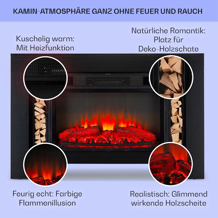 Studio Loft 2 Elektrokamin 1900 W LED-Technik Fernbedienung Schwarz