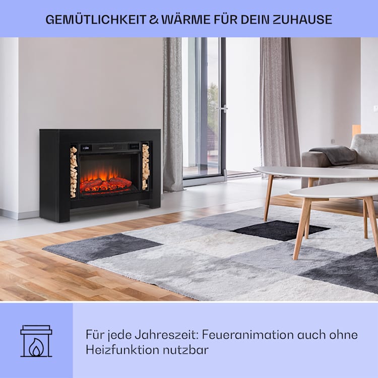 Studio Loft 2 Elektrokamin 1900 W LED-Technik Fernbedienung Schwarz