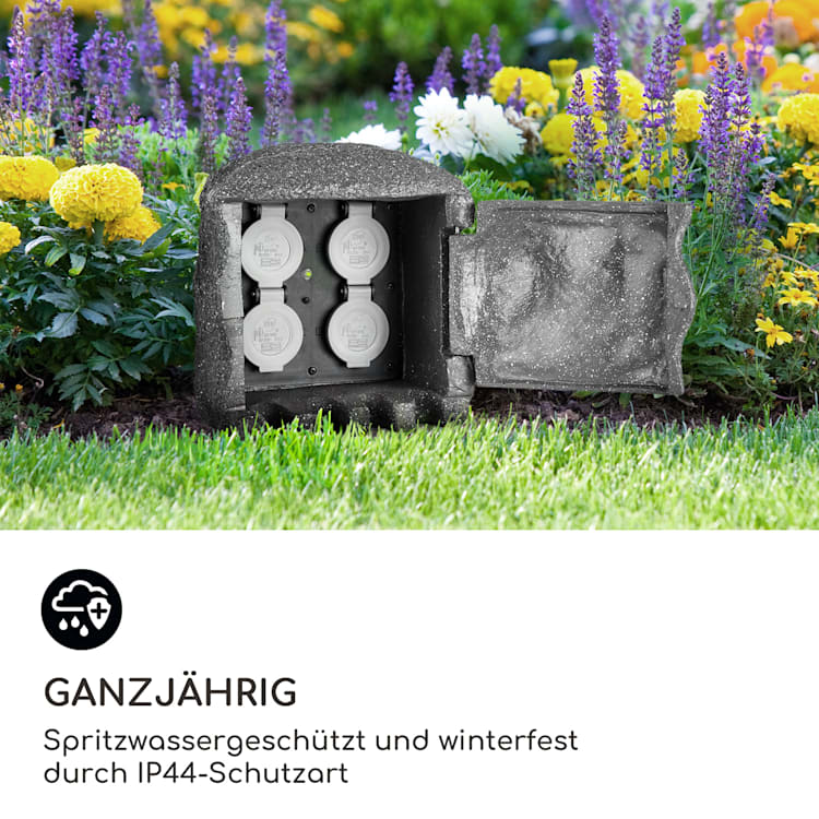 Power Rock Smart Gartensteckdose WiFi-Steuerung 3680 Watt IP44 Felsen | 1,5 m