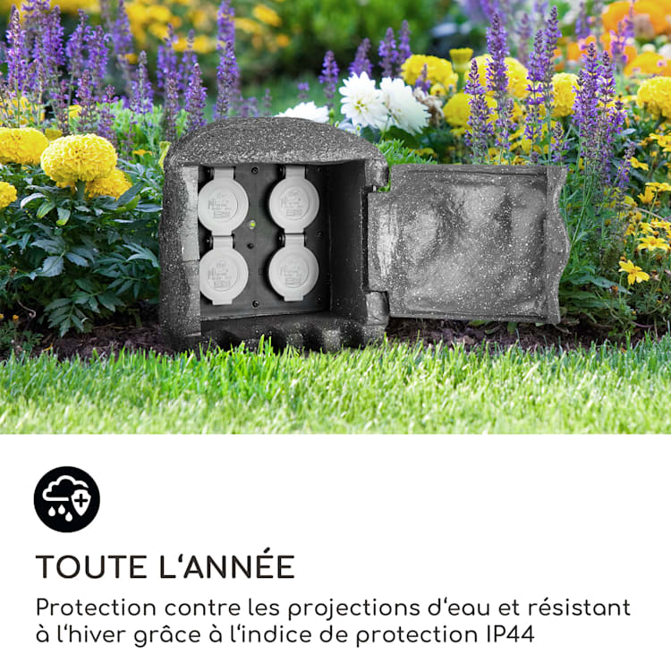 Prise de jardin Power Rock Smart contrôle par WiFi 3680 watts IP44 rocher | 1,5 m