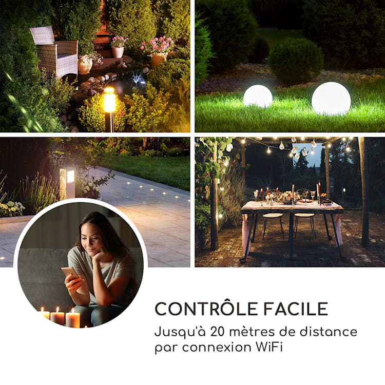 Prise de jardin Power Rock Smart contrôle par WiFi 3680 watts IP44 rocher | 1,5 m