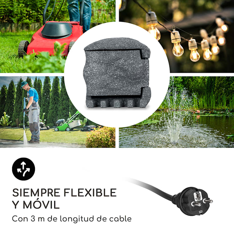 Power Rock Smart Toma de corriente para jardín Control wifi 3680 W IP44 rock | 3 m