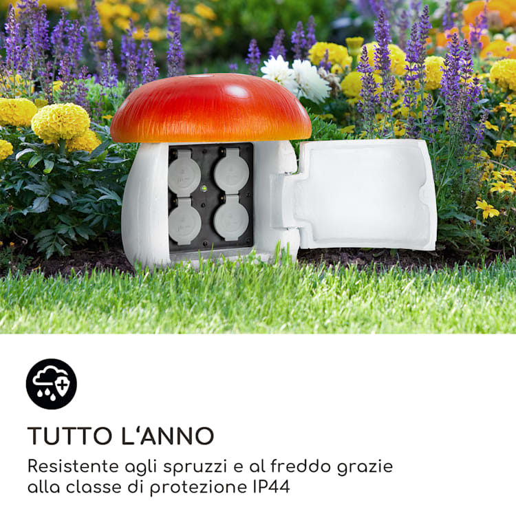 Power Mushroom Smart - Presa elettrica da giardino, controllo WiFi, 3680 watt, IP44 Fungo | 1,5 m