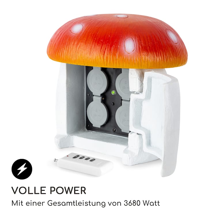 Power Mushroom Smart Gartensteckdose WiFi-Steuerung 3680 Watt IP44 Pilz | 3 m
