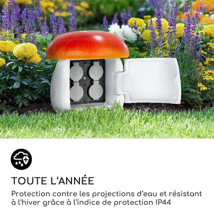 Power Mushroom Smart Prise de jardin contrôle par WiFi 3680 watts IP44 Champignon | 3 m