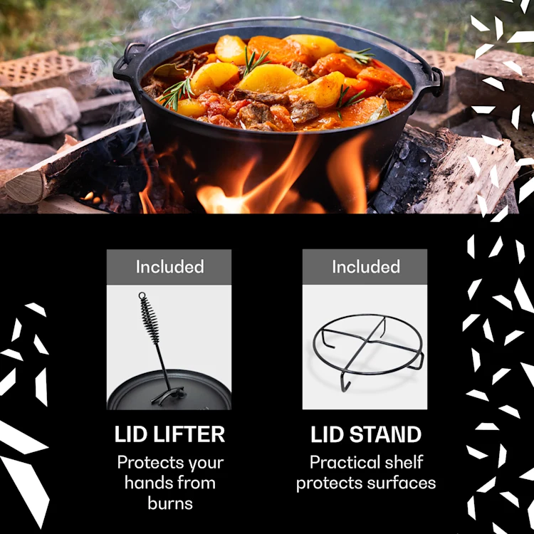 Guernsey Premium Dutch Oven 6.0 BBQ Pot Cast Iron Pre-Baked Size M / 6 qt ca. 5,6 Ltr / 6 qt | without feet