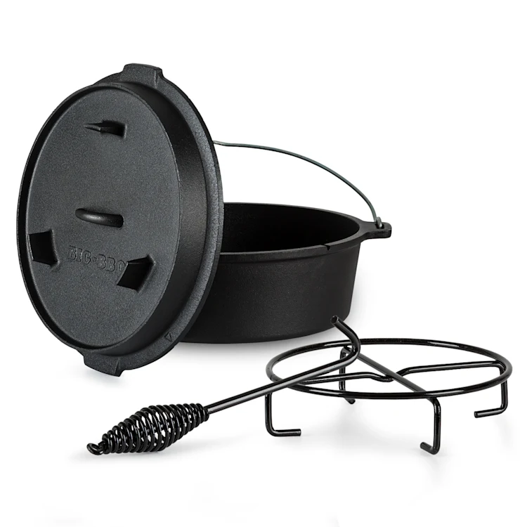 Guernsey Premium Dutch Oven 6.0 BBQ Pot Cast Iron Pre-Baked Size M / 6 qt ca. 5,6 Ltr / 6 qt | without feet