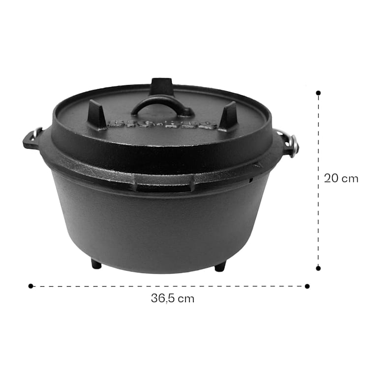 Olla Guernsey Premium Dutch Oven 6.0 BBQ hierro fundido pies de apoyo tamaño M / 6 qt ca. 7 Ltr / 6 qt | pies