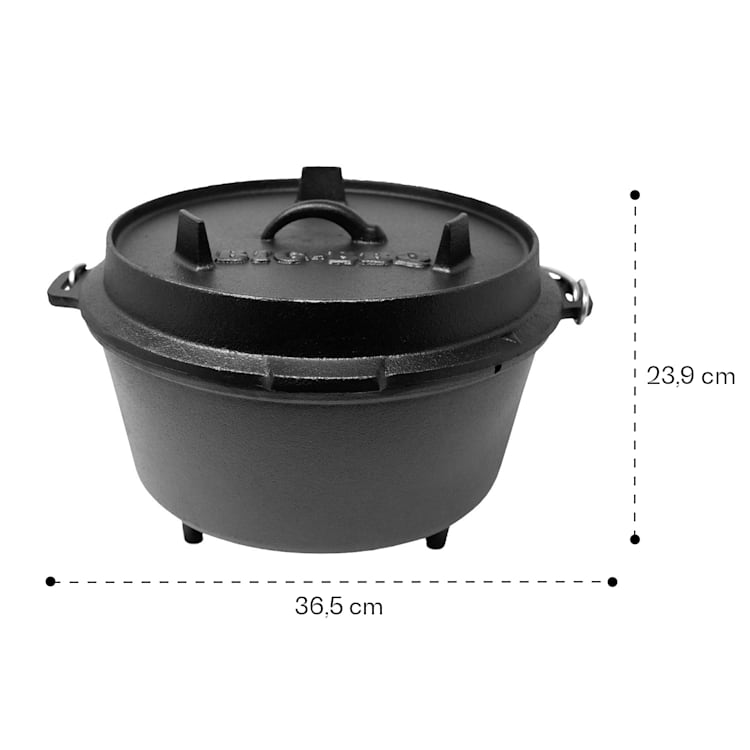 Guernsey Premium Dutch Oven 9.0 BBQ Pot Fonte Pieds de support Taille L / 9 qt ca. 10 Ltr / 9 qt | pieds
