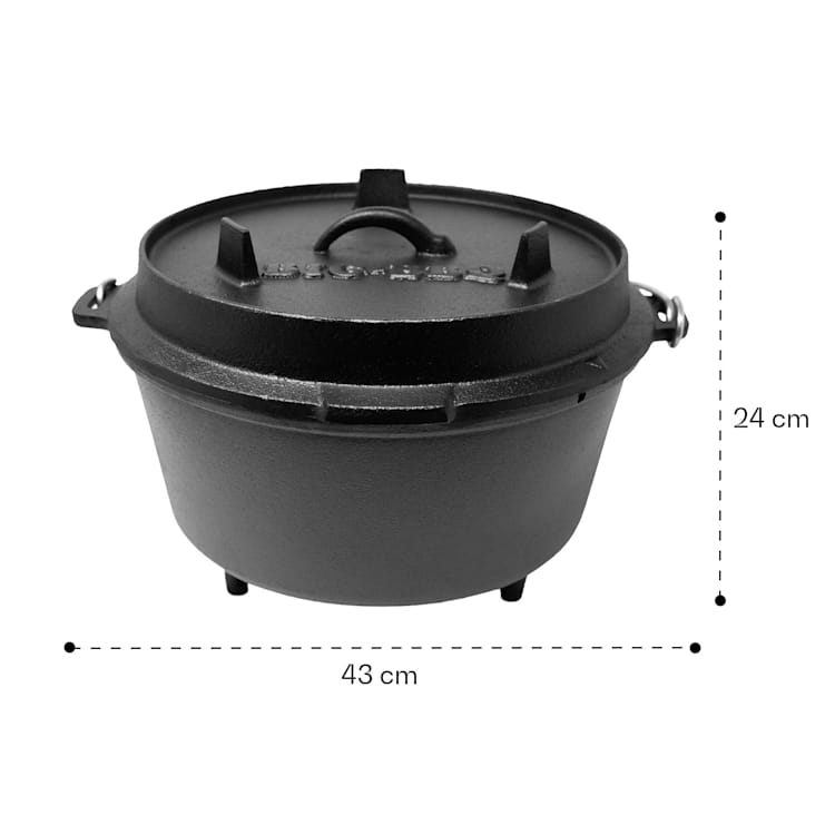 Guernsey Premium Dutch Oven 12.0 BBQ-Topf Gusseisen Standfüße Größe XL / 12 qt ca. 13,5 Ltr / 12 qt | mit Füße