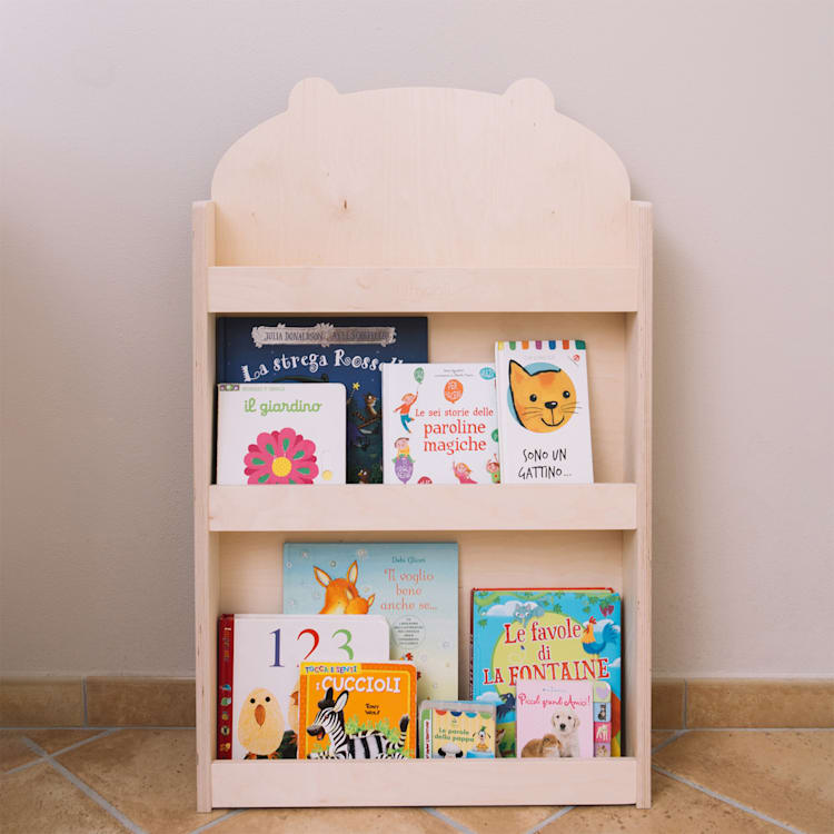 Cuckoo Natural Haus, regał na książki, metoda Montessori, Multiplex, 60 x 95 x 13 cm Natura | Miś