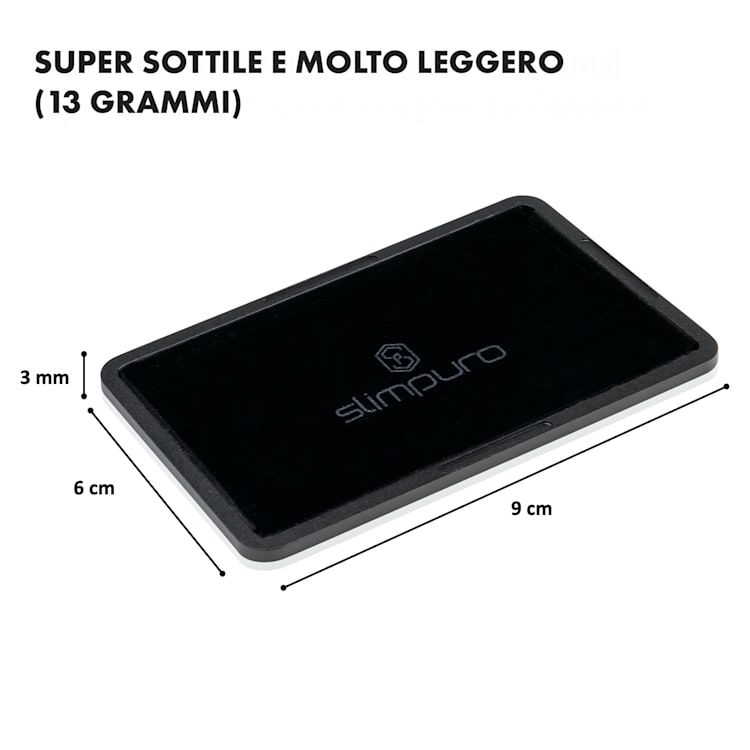 Coin Card con feltro per Slim Wallets Porta monete Alluminio provato | Nero metallizzato
