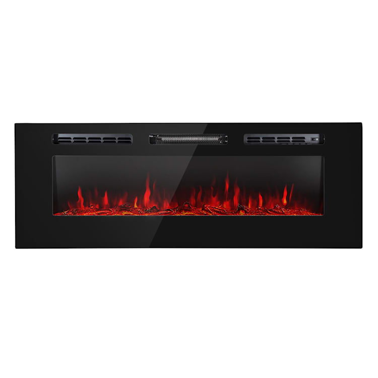 Galeras, elektrický krb, nástěnný a vestavný, 1800 W, LED, 3 barvy, časovač 127 x 47 x 13 cm | Černá