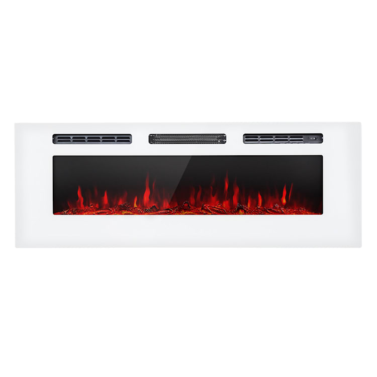 Galeras elektrische wand- en inbouwhaard 1800 W led 3 kleuren timer 127 x 47 x 13 cm | Wit