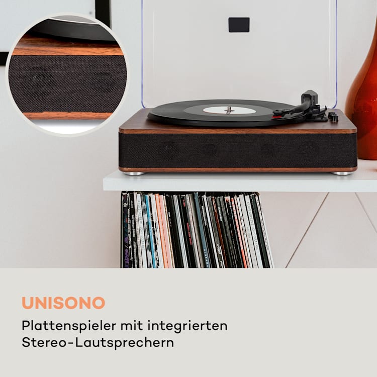 TT-Classic Plus Plattenspieler Staubschutz Bluetooth Record-Funktion 33/45/78 U/min Braun