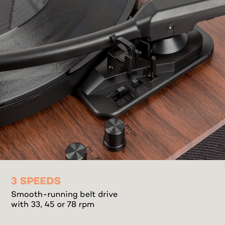 TT-Classic Plus, Gramofón, Kryt proti prachu, Bluetooth, 33/45/78 otáčok/minútu Hnedá