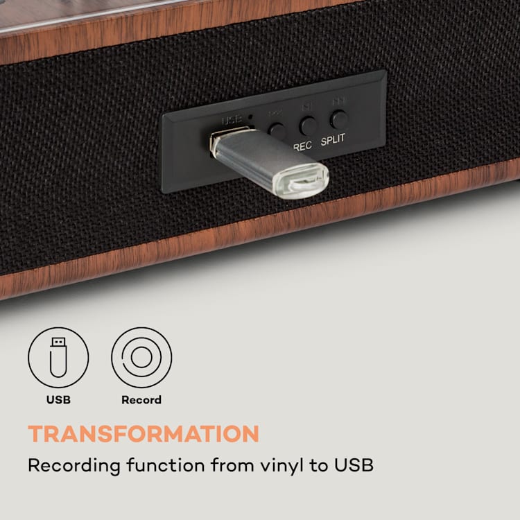 TT-Classic Plus, Gramofón, Kryt proti prachu, Bluetooth, 33/45/78 otáčok/minútu Hnedá