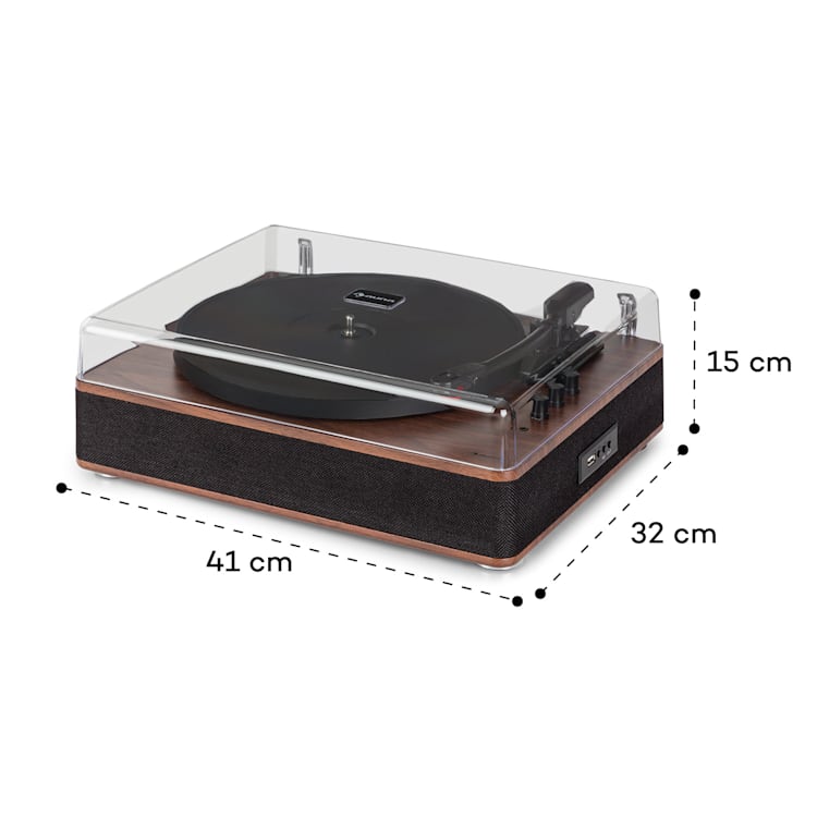 TT-Classic Plus Plattenspieler Staubschutz Bluetooth Record-Funktion 33/45/78 U/min Braun